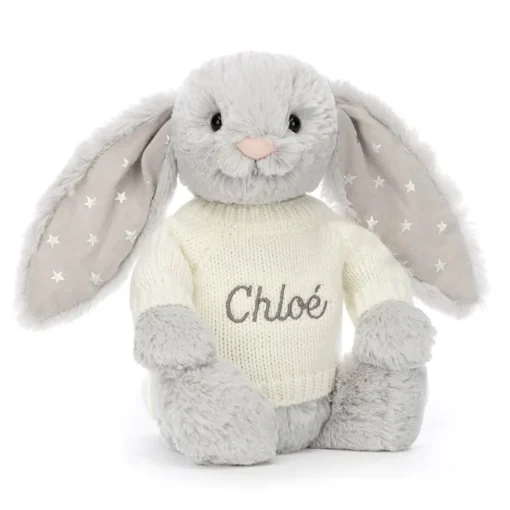 Bashful Shimmer Bunny with Personalised Cream Jumper<Jellycat Clearance